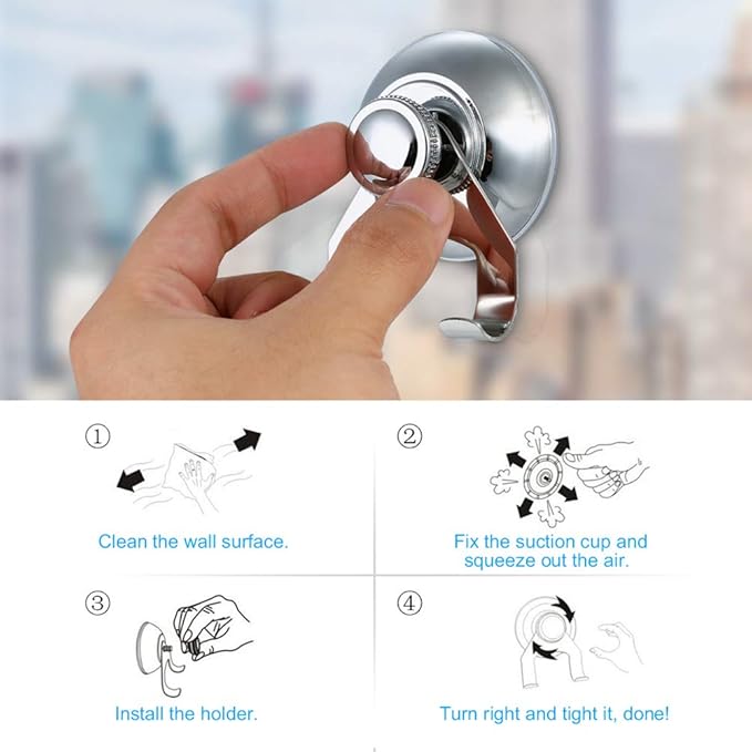 Shower Squeegees Stainless Steel Glass/Window/Mirror Squeegee Water Vapor Removal All-Purpose Squeegee with Suction Cup Hook Holder