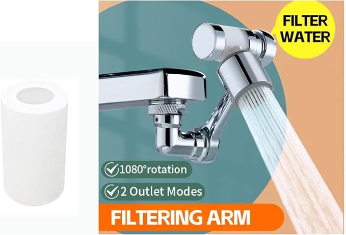 3 pack Water Filter Faucet Extender, 1080° RotatingTO FILTRATION WATER made Copper with free 24 Filter, 2 Modes 360° Swivel Faucet for Bathroom, Kitchen Sink, K Trends.(3)