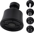 iFealClear Kitchen Sink Faucet Head with Metal Ball Joint, 360° Swivel Faucet Sprayer Head, Big Angle Faucet Aerator Adapter 55/64-27UNS Female Thread, 4 Spray Modes, Extra Brass Adapters, Matte Black