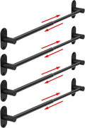 Towel Bar, Adjustable 14.4inch - 25.2inch Towel Rack, Self Adhesive & Wall Mounted for Bathroom Kitchen Hand Towel Holder Cloths Hanger SUS 304 Stainless Steel Single Bar (4, Matte Black)