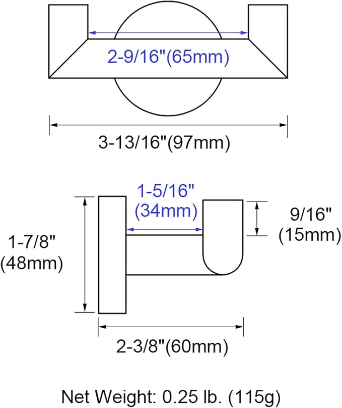 Angle Simple Bathroom Double Hook Brushed Dark Gold, SUS304 Stainless Steel Bath Towel Holder, Double Robe Hanger Wall Mount
