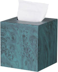 Metal Square Tissue Box lid, Modern Facial Tissue Holder for Bathroom Vanity Tops, Bedroom Dressers, Nightstands, Desks, Offices (Deep Emerald Green)