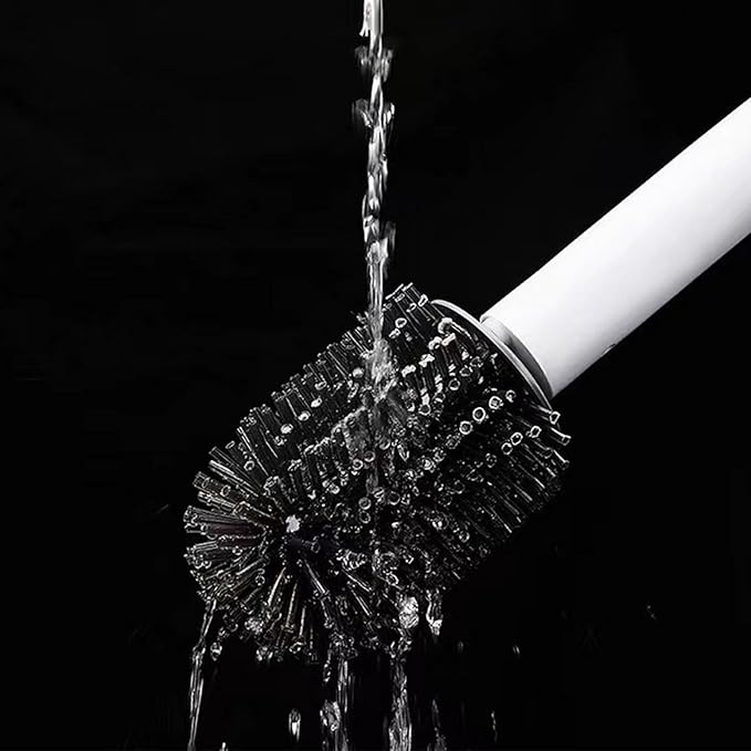 USB Rechargeable Bathroom Brush with Powerful Motion Easy to Carry for Stubborn Stain Removal & Health Automatic Toilet Scrubber with Long Handle