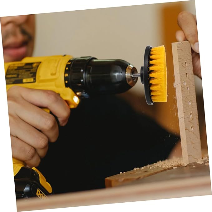 SUPVOX Electric Drill Brush Set 5-inch Round Brush Heads Portable Cleaning Tool Accessories for Kitchen Floor Scrubbing