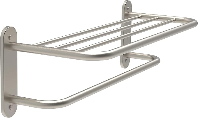 18 Inch Bathroom Towel Rack Towel Bar Towel Shelf Brushed Nickel Stainless Steel and Zinc Alloy Wall Mount 1pc for House Lavatory and Hotel
