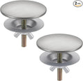 Kitchen Sink Hole Cover, 2 PCS Faucet Hole Cover for Kitchen Sink, Tap Hole Plate Stopper Cover Blanking Brass Metal Plug, Sink Countertop Hole Cap Cover, Brushed Stainless Steel