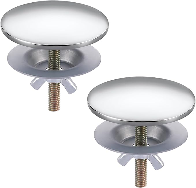 Kitchen Sink Hole Cover, 2 PCS Faucet Hole Cover for Kitchen Sink, Tap Hole Plate Stopper Cover Blanking Brass Metal Plug, Sink Countertop Hole Cap Cover, Chrome