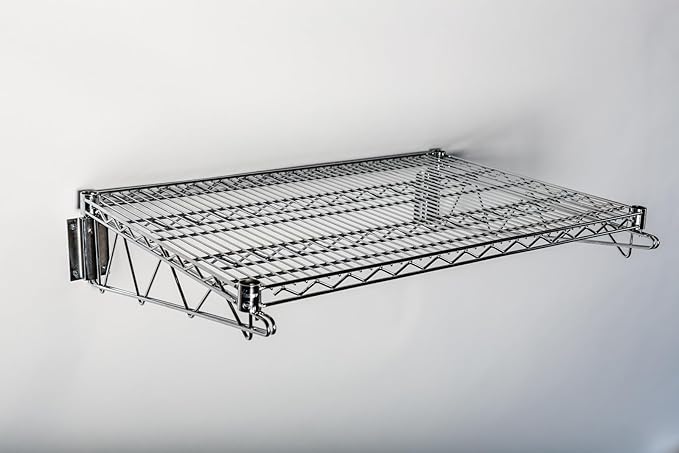 Omega Products Corporation 24" Deep x 48" Wide x 7" High Fixed Chrome Wall Mount Shelving Kit