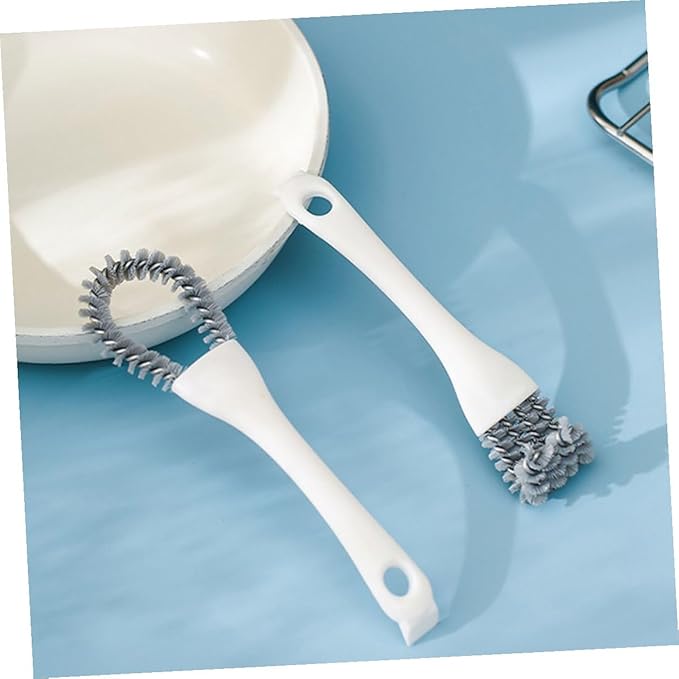 2pcs Kitchen Cleaning Brush Set – Multifunctional Crevice and Grout Cleaner Brushes with U-Shaped and Bent Design – Stiff Bristle Tools for Stove, BBQ Grill, Window Track,