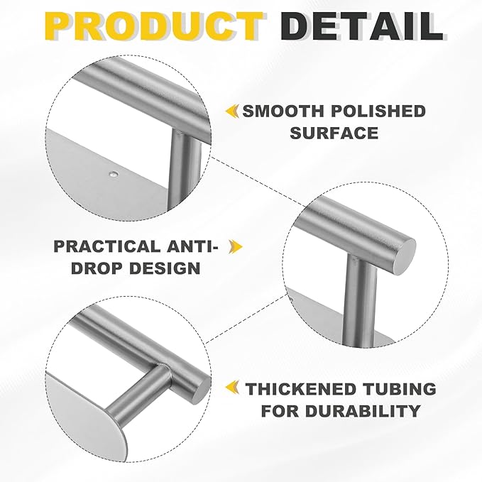uxcell Toilet Paper Holder, Self-Adhesive 13" Stainless Steel Toilet Paper Roll Holder Rustproof Wall Mount Tissue Holders with Screws for Bathroom Washroom, Silver