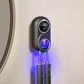 Wall Mounted Toothbrush Holder with Auto-Inductive Cover,Clean, Dry,LED Smart Screen,Electric Toothbrush Holder with 2 Toothbrush Slots for Home, Travel,Toothbrush Holders for Bathrooms (Black)