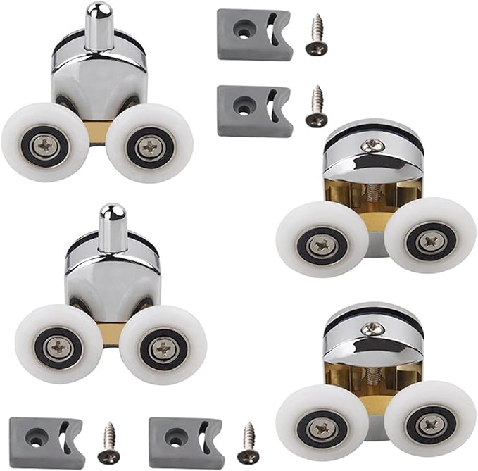 4pcs Shower Room Door Roller Cabins Pulley Roller Runners Wheels Pulleys Diameter 23mm Replacement Top Bottom