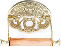 Bright Brass Wall Mount Toilet Paper Holder 7.25" Wide Vintage Crown Style Solid Brass Easy Install Toilet Tissue Paper Holders with Wooden Roll for Bathroom | Renovators Supply Manufacturing