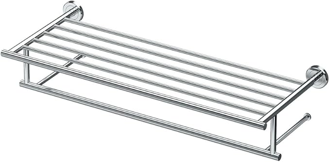 Gatco 4247 Latitude II Towel Rack, 24 Inch, Chrome/Wall Mounted Steel Towel Rack with Bar for Bathroom