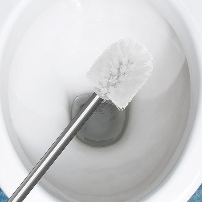 Alipis Toilet Brush Replacement Heads 2pcs White Plastic Scrub Brush Heads 80x100mm Replaceable for Bathroom Cleaning