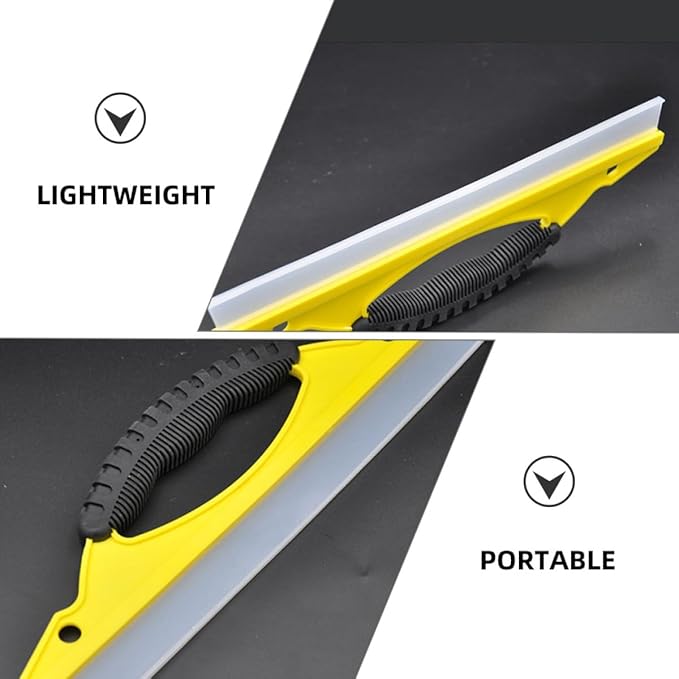 Uonlytech Car Windshield Squeegee and Small Soft Rubber Glass Squeegee 2pcs, Yellow Flexible Scraper for Shower Doors and Home Window Cleaning