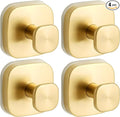 Suction Cup Hooks for Shower, No-Drill Towel Hooks for Bathrooms, Kitchen, Glass Door, Mirror, Tile, Shower Suction Hooks for Hanging Towels, Robe, Loofah, Christmas Wreath (Gold, 4 Pack)