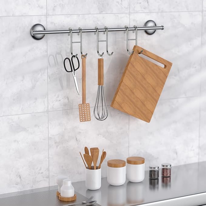 Over Shower Glass Door Hooks, 2 Pack Silver 304 Stainless Steel Shower Door Hooks, Bathroom Frameless Drilling-Free Hanger, Towel Hooks, for Bathing Suits, Robe, Towel, Squeegee, Loofah, Shaver