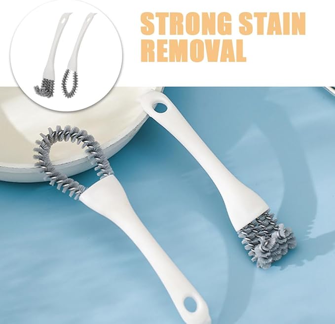 2pcs Soft Grout Cleaner Brush Set for Kitchen and Bathroom Ergonomic Handheld Crevice Cleaning Tool for Hard Reach Gaps and Corners Multi-Functional Design