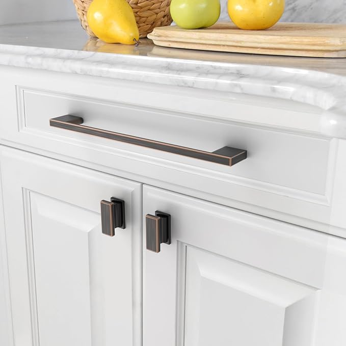 Amerdeco 10 Pack Oil Rubbed Bronze Cabinet Pulls 7.5 Inch(192MM) Hole Centers Kitchen Cabinet Handles Cabinet Hardware Kitchen Handles for Cabinets Cupboard Handles Drawer Pulls ZH0060
