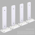 Floating Shelf Brackets upgraded, 6 inch, White Heavy Duty Iron Shelf Brackets, Industrial Modern Floating Shelf Support for Wall Mount Shelves,Wide Brackets ,4 Pack, Support DIY(5mm Thickening Type).