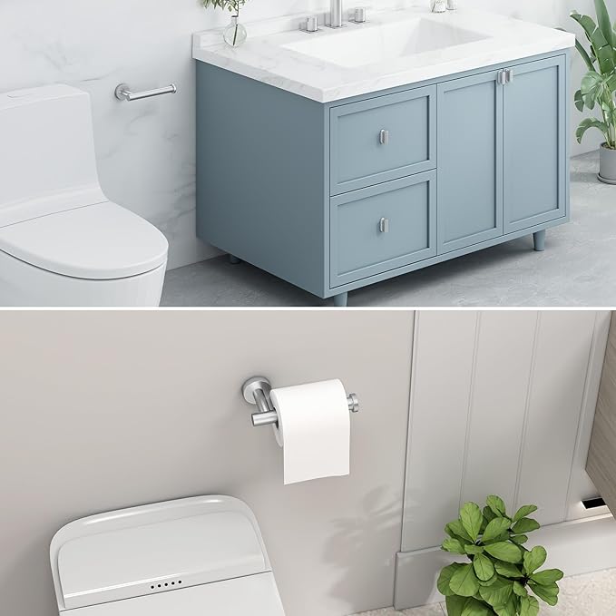 Toilet Paper Holder Brushed Nickel, Angle Simple SUS304 Stainless Steel Bathroom Toilet Paper Roll Holder Wall Mount