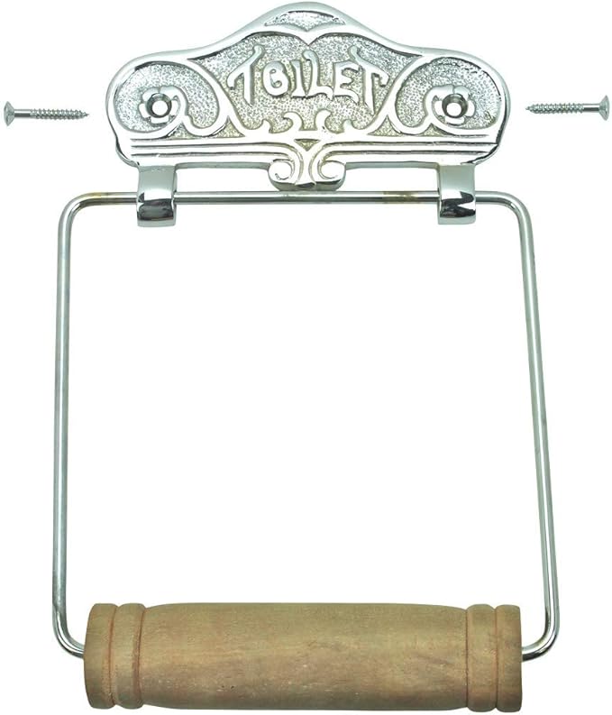 Renovators Supply Toilet Paper Holder - Antique Wall Mount Toilet Paper Holder - Sanitary Paper Holder - Vintage Bathroom Decor - Colonial Tissue Holder - Silver, Victorian, Pack of 1