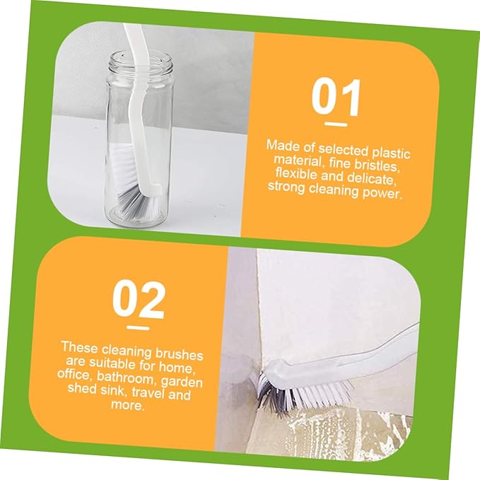 4pcs Double Head Scrub Cleaning Brush for Deep Grout and Corner Cleaning Plastic with Curved Handle Design Reusable Tile Line Cleaner for Kitchen Sink and Bathroom Surfaces