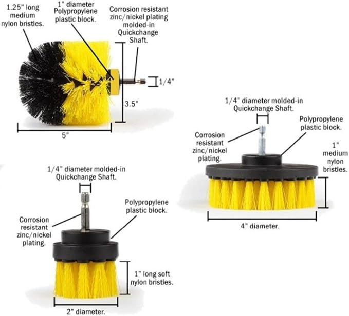 Drill Brush Attachment Set, Power Scrubber Brush Cleaning Kit, Electric Drill Brush, for Bathroom Surfaces, Grout, Floor, Tub, Shower, Tile, Corners, Kitchen