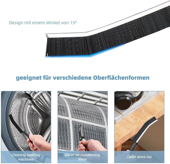 Hard Bristle Crevice Cleaning Brush Set – Multi-Purpose Detail Brushes for Grout, Sink, Teapot, Blender & Tight Corners – Deep Clean Kitchen & Bathroom (Black,3)