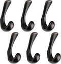 6 Pack Towel Hooks for Bathrooms Wall Mounted, Oil Rubbed Bronze Bathroom Hooks for Towels, Robe & Towel Hook for Wall, Modern Bath Towel Hook