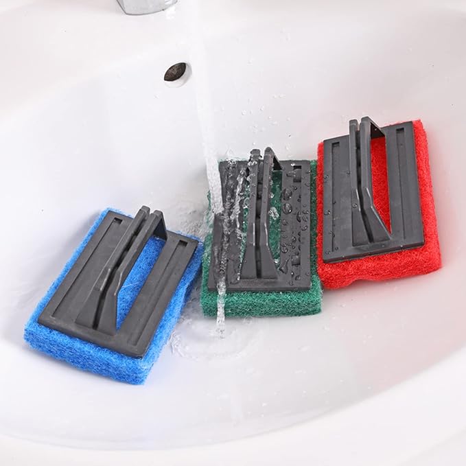 Scrub Sponge Brush with Handle Tub and Tile Brush for Bathroom Multiple Use Sponge Brush Scrubber