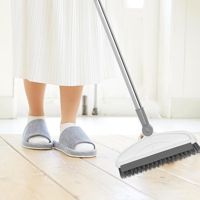 Housoutil Long Handle Floor Scrub Brush with Stiff Bristles 126Cm Bathroom Grout and Tile Groove Cleaning Tool for Hard-to-Reach Areas