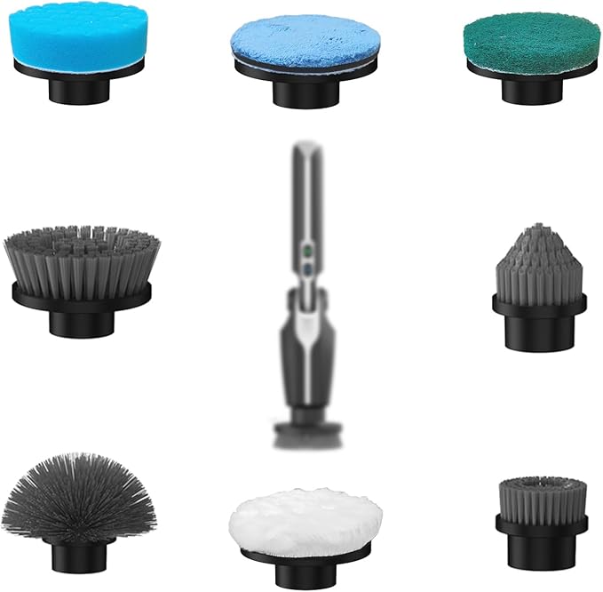 Leebein YMG-818/820/825 Electric Spin Scrubber Replacement Brush Heads, 8pcs Extra Brush Accessories Kit for YMG-818/820/825 Cordless Cleaning Brush Only - Scrubber Not Included