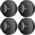 2026 Upgraded Drill-Free Suction Cup Hooks, Stainless Steel Suction Cup Hooks for Shower, Mirror, Wall, Bathroom, Glass, Hanging Towels - 4 Pack, Black