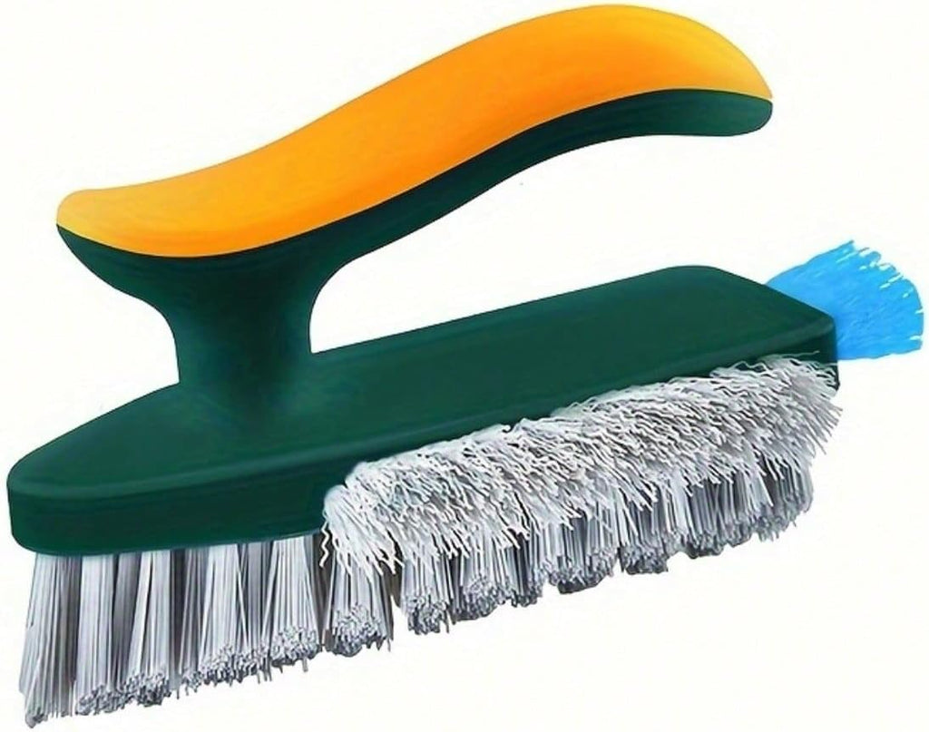 3 Pcs Versatile Stiff Bristle Crevice Cleaning Brush Tool for Kitchen Bathroom Window Tracks 2 in 1 Handheld Deep Grout Scrubber for Tile Joints Sliding Door Slots No Dead Spots (Green)