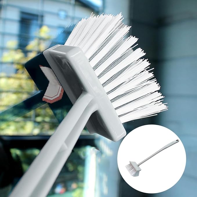 FRCOLOR Toilet Cleaning Brush with Long Handle Stiff Bristle Bathroom Scrub Brush for Floor Tile and Wall Cleaning for Home and Hotel Use