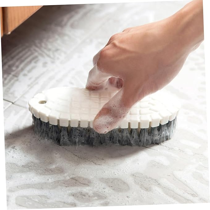 2pcs Kitchen Cleaning Brushes Long Handle Rhombus Brush for Grout Sink Dishes Made of Soft Material Easy to Use