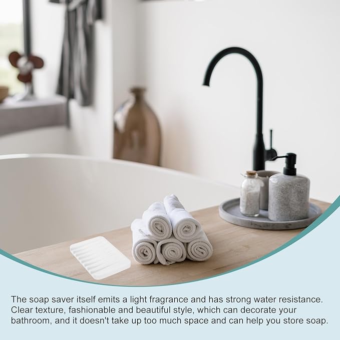 uxcell 2 Pcs Self Draining Silicone Soap Dish, Soap Tray with Drainage for Bathroom Shower Kitchen Sink, 4.5" x 3.1" x 0.4", White