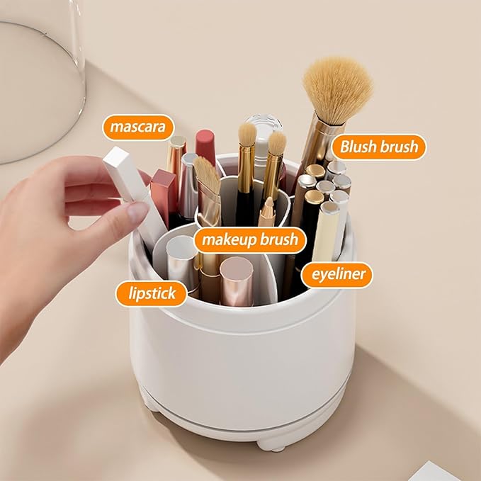 Toothbrush Holders for Bathrooms,Rotating 5-Slot with Cover and Draining Water,Kids Electric Toothbrush Holder and Toothpaste Stand Storage for Bathroom Accessories Counter Organizer Vanity