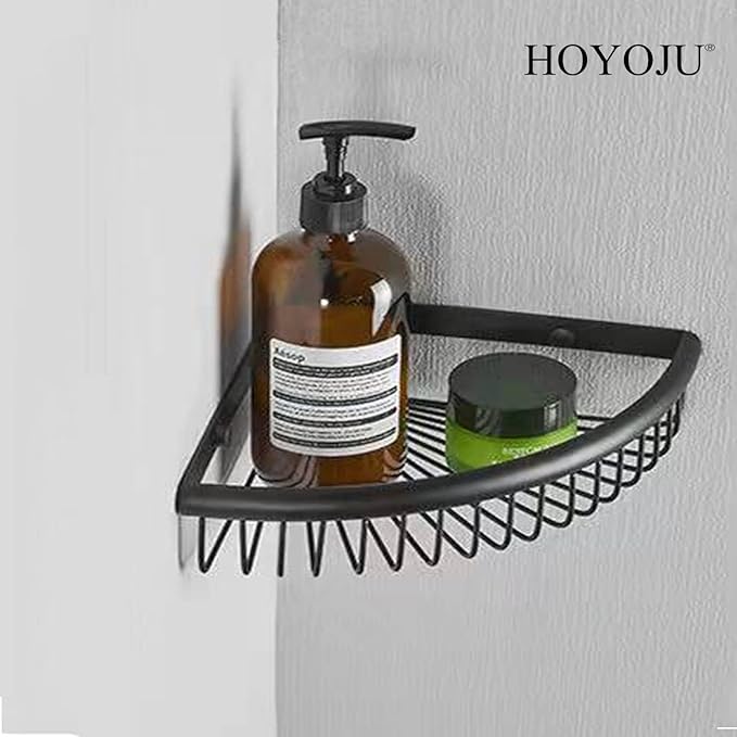 Corner Shower Basket Brass Shower Caddies for Bathroom Corner Caddy Bathroom Shelf Organizer Matte Black