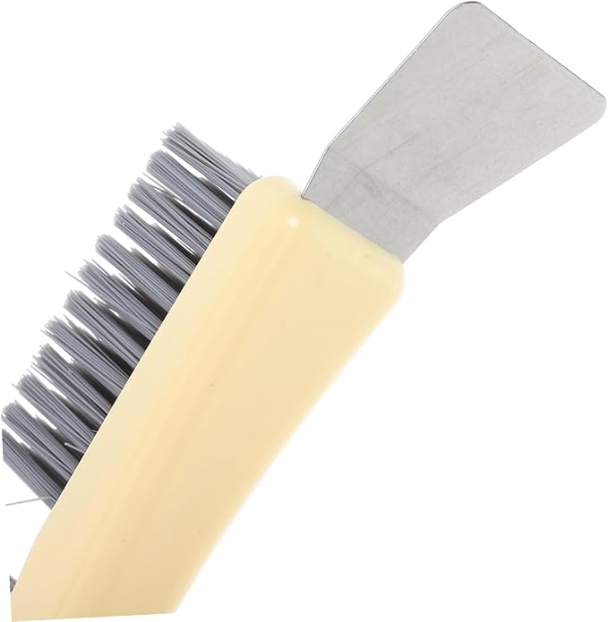 GALPADA Steel Wire Brush Set for Kitchen and Bathroom Cleaning Small Handheld Grout Brush with Scraper for Deep Cleaning Stove Tiles and Crevices