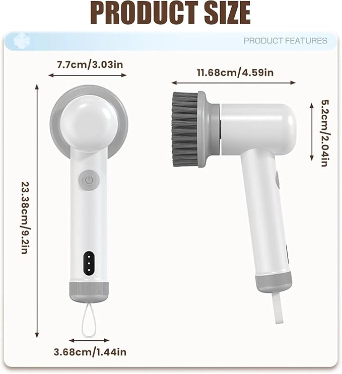 Electric Rotary Cleaning Brush Handheld Multifunctional Power Scrubber Kitchen Bathroom Cleaning Tools for Washing Dish,Shoes