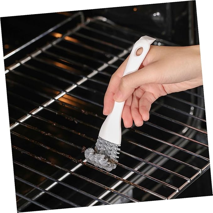 TEHAUX Multi-Functional Kitchen Cleaning Brush Set 2pcs U-Shaped and Angled Crevice Scrub Brushes Heavy Duty Handheld Scrubbers for Stove, Grill, Window Track, and Bathroom Tight Spaces
