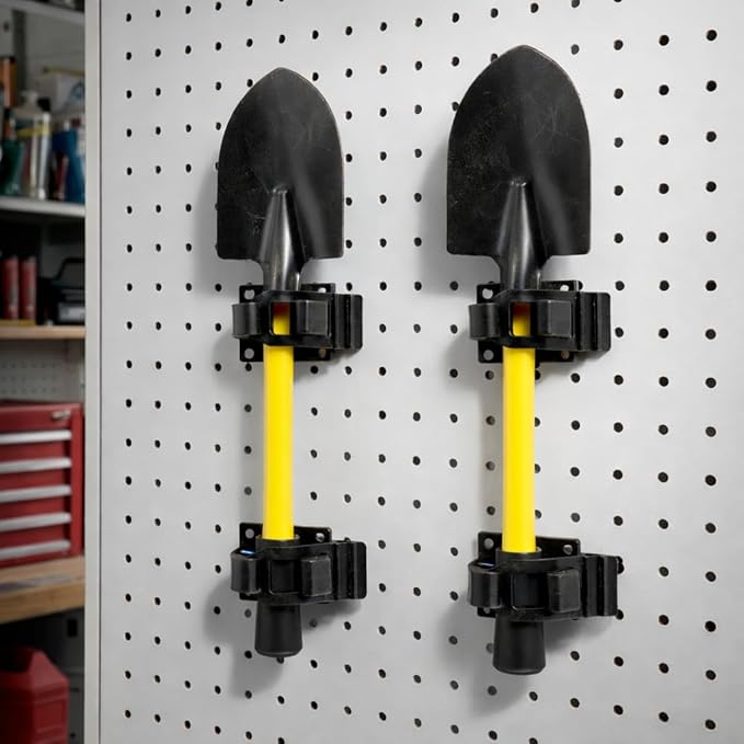 SINOKING Rubber Clamp Shovel Mount, Rubber Holder for Tools & Equipment up to 1" in Diameter, Heavy-Duty Pole or Shovel Clamp for Boat, Truck, ATV, Wall Mount or MOLLE Panel – (Pack of 2)