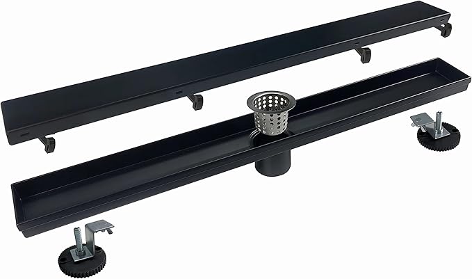 28 Inch Linear Shower Drain,Rectangle Shower Floor Drain, with Removable 2-in-1 Tile Insert Grate Cover and SUS304 Stainless Steel CUPC Certificate(28 inch)