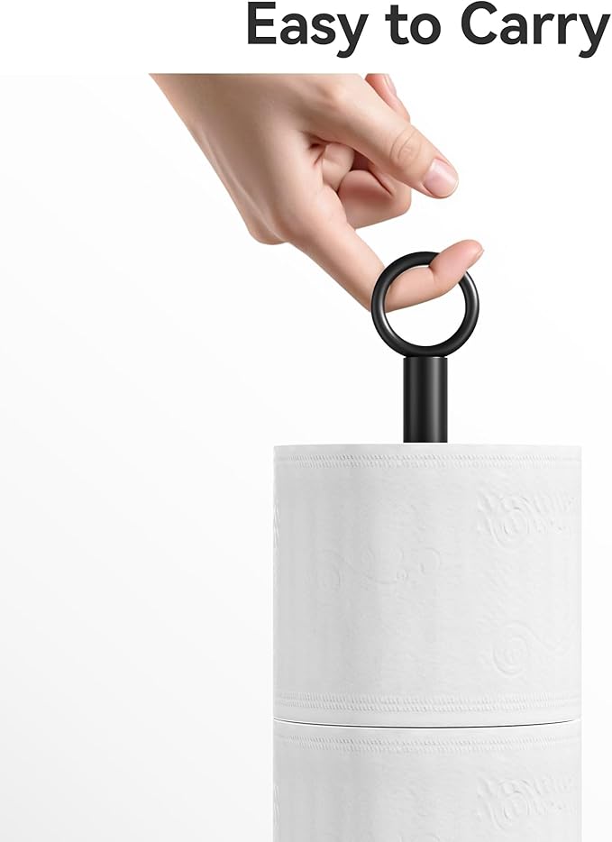Toilet Paper Holder Stand - with Reserve Function, Free-Standing Toilet Paper Storage Holder, Stainless Steel