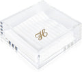 Rebecca Luxurious- Cocktail Acrylic Napkin Holder for Table, Kitchen or Luncheon, Bar Napkin Holder, Clear Modern Acrylic Square Tray, Versatile Snack, Party, Food, and Accessory Organizer, 6"x6"
