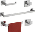 TASTOS 5-Piece Bathroom Hardware Set Wall Mounted Bathroom Accessory Set, Premium Stainless Steel Robe Hook Toilet Paper Holder 24-Inch Towel Bar (Polished)