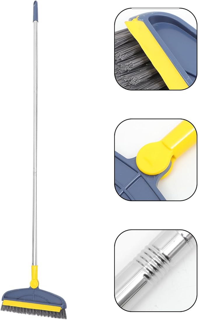 SUPVOX Long Handle Floor Brush with Stiff Bristles 126cm Blue-Yellow Scrub Brush for Bathroom Tile Grout and Floor Groove Cleaning Heavy-Duty Indoor Grout for Toilet and Shower